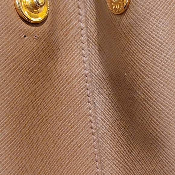 PRADA 2 Tone Saffiano Lux Double Zipper Tote - Picture 7 of 16